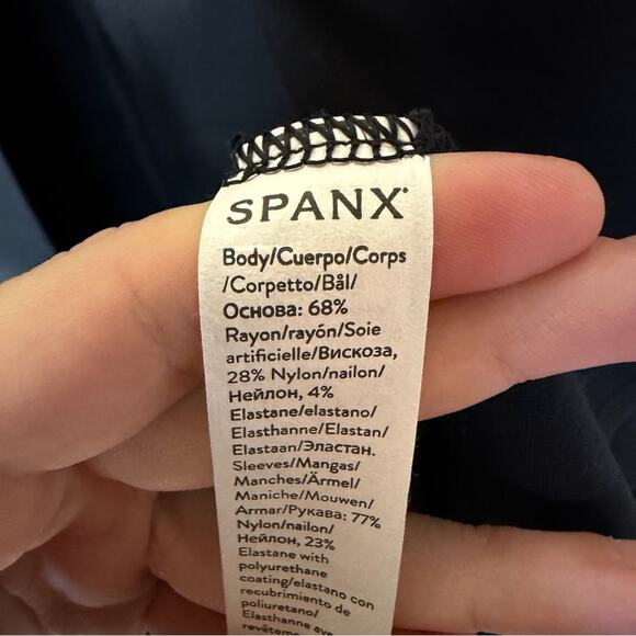 Spanx Drape Front Faux Leather Convertible Jacket in Black Size 3X - Picture 9 of 9